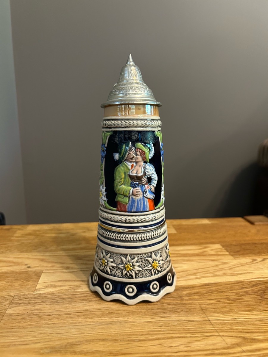 Vintage German Musical Beer Stein / Swiss Musical Movement