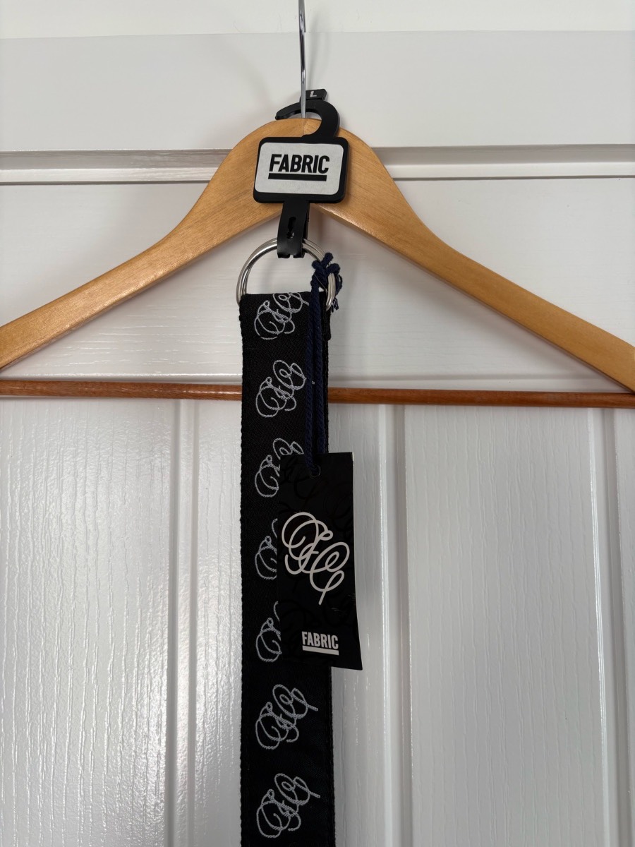Fabric Brand Texted Belt Black Double D-Ring Webbing Canvas Size L
