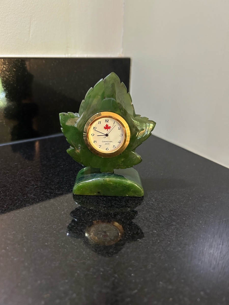 Canadian Jade Maple Leaf Clock