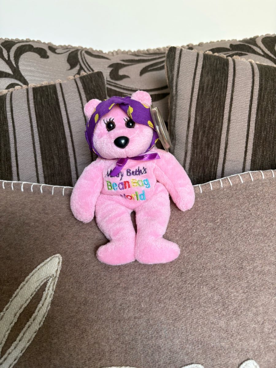 Vintage Mary Beth's Bean Bag World Pink Teddy Bear Plush