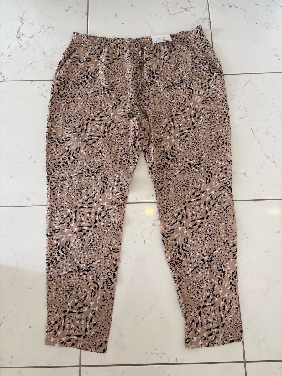 Papaya Abstract Leopard / Animal Print Tapered Trousers – Size 18