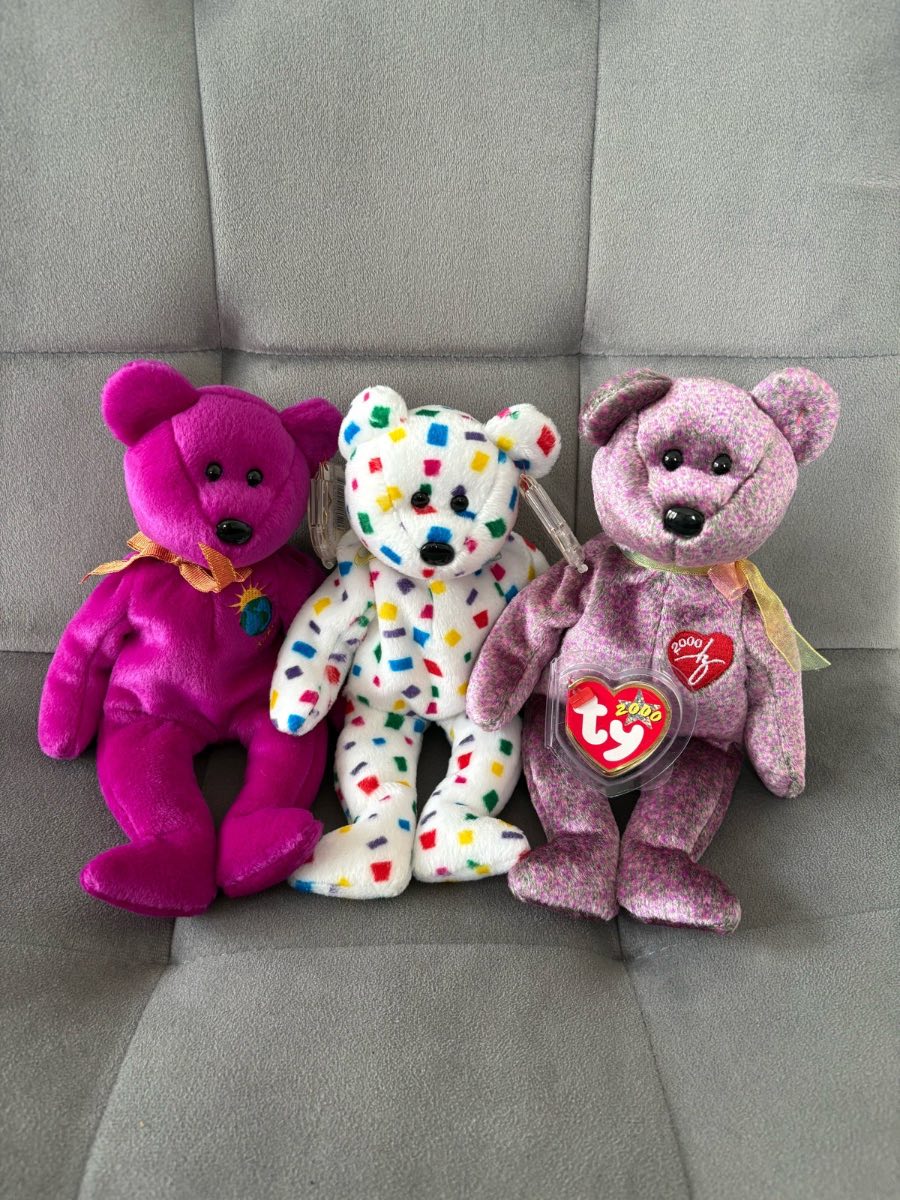 Original Ty Beanie Babies Millennium, Ty 2K & 2000 Signature Bear | With Tags | Retired