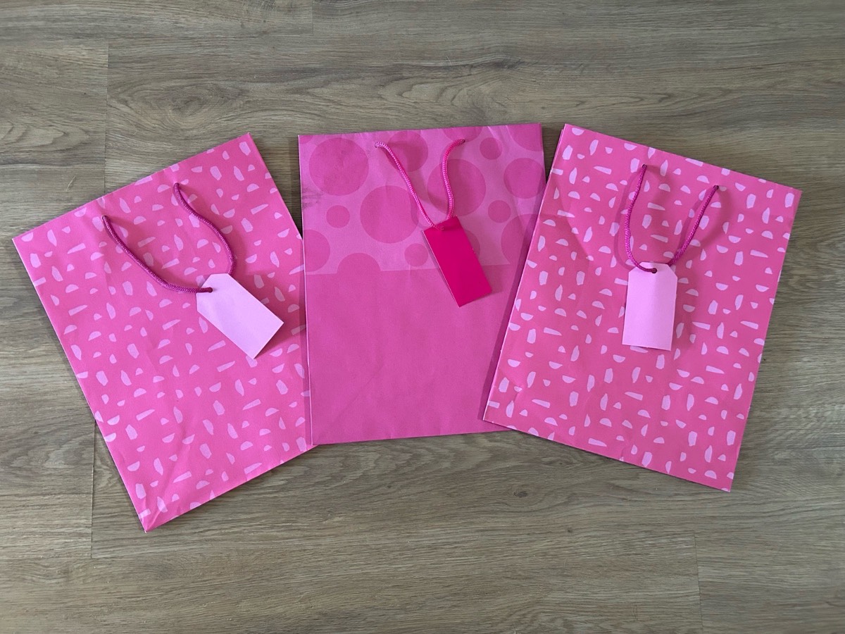 3x Pink Gift Bags