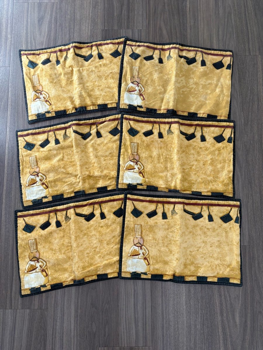 6x Fabric Placemats - Chef Theme