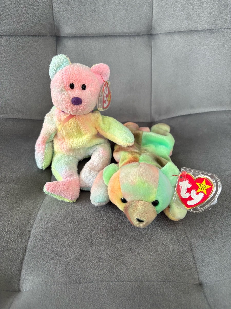 Original Ty Beanie Babies Groovy and Sammy | 1998 & 1999 | With Tags | Retired