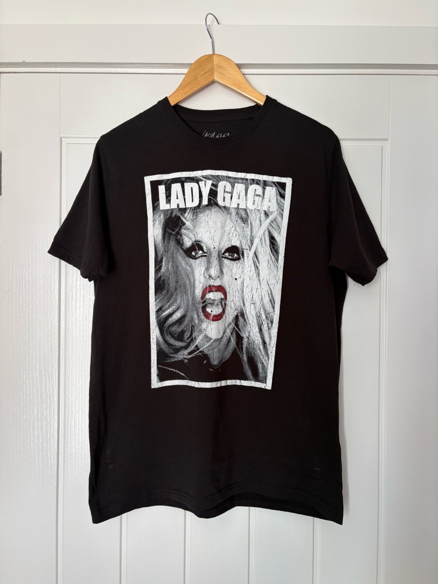 Official Lady Gaga Graphic Tee - Born This Way Era Vintage Style Black Band T-Shirt Size M