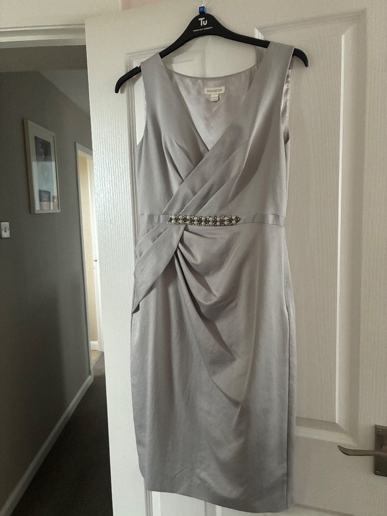 Monsoon silver occasion dress size 12