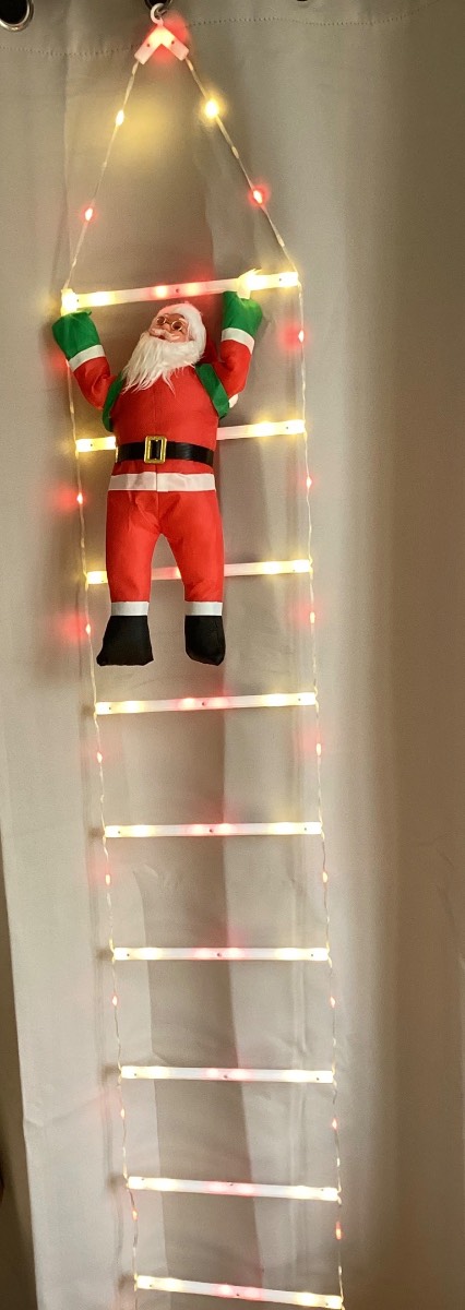 9.9foot multi function waterproof outdoor Christmas ladder for wall with Santa