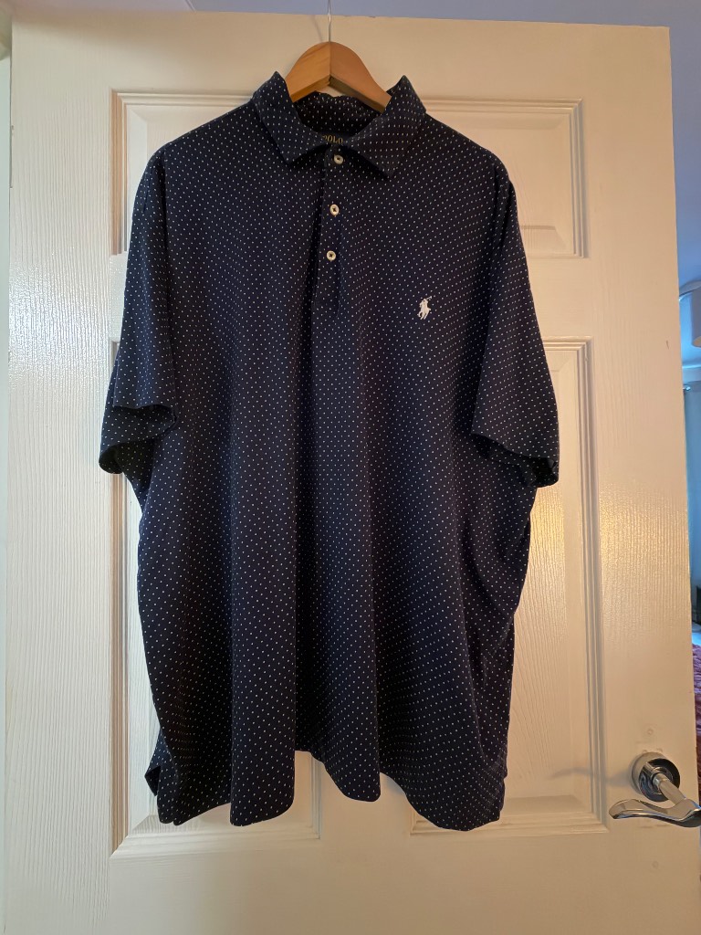 Ralph Lauren Poka Dot Navy Polo Top 2XB