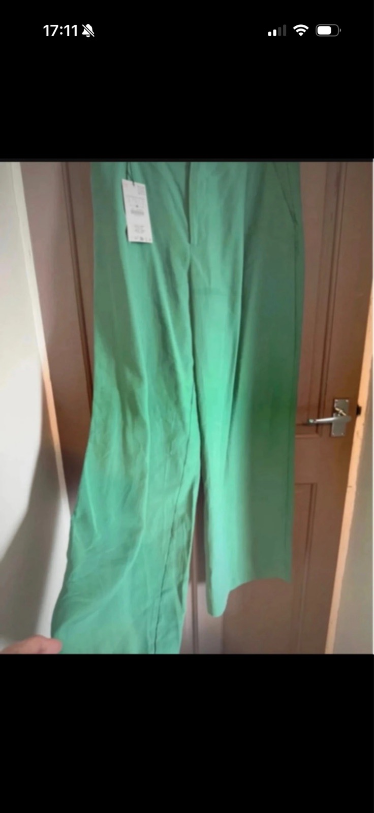 Zara Green Wide Leg Trousers
