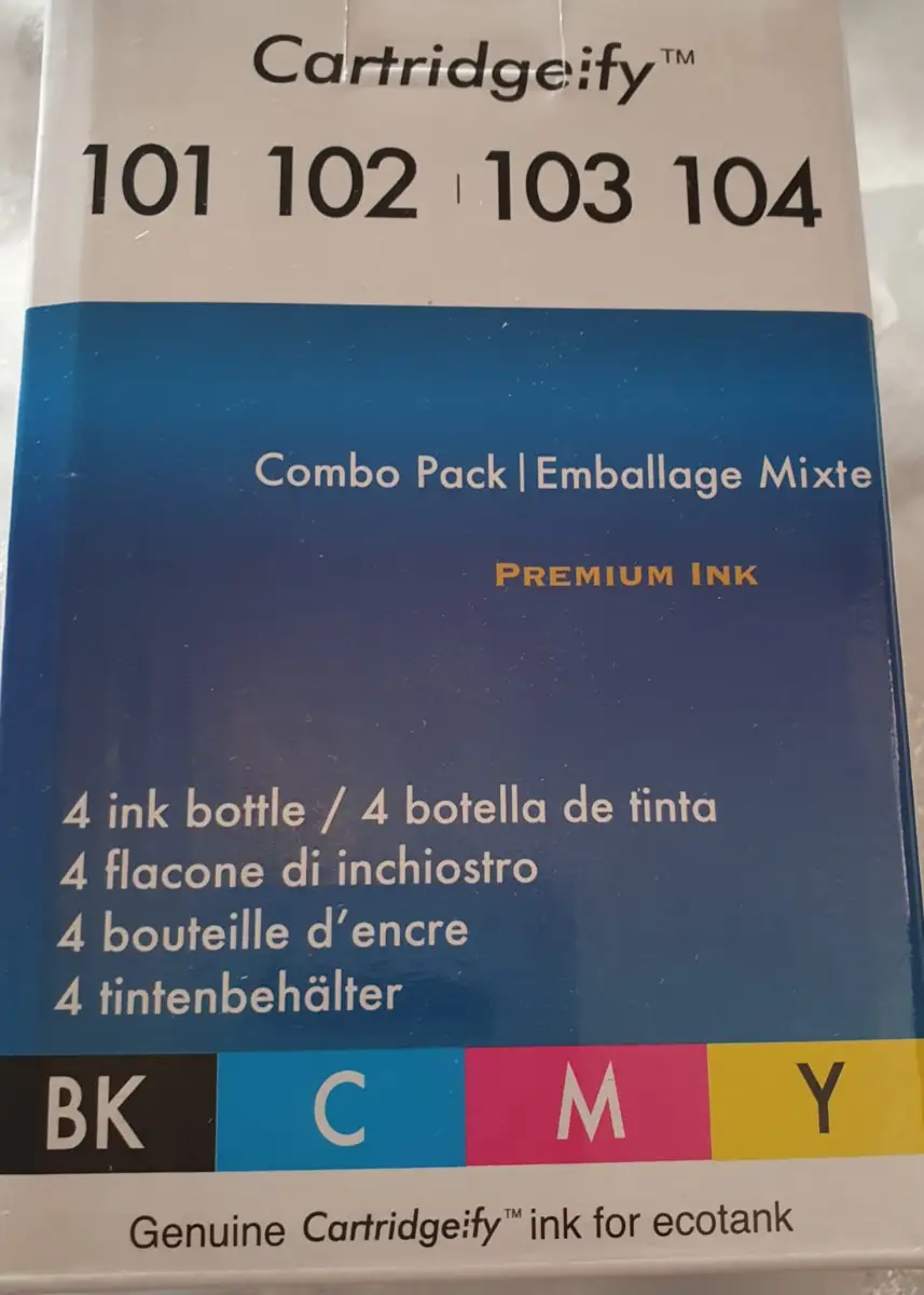 Cartridgeify 101-104 Ink Refill Bottles BK/C/M/Y for Epson EcoTank