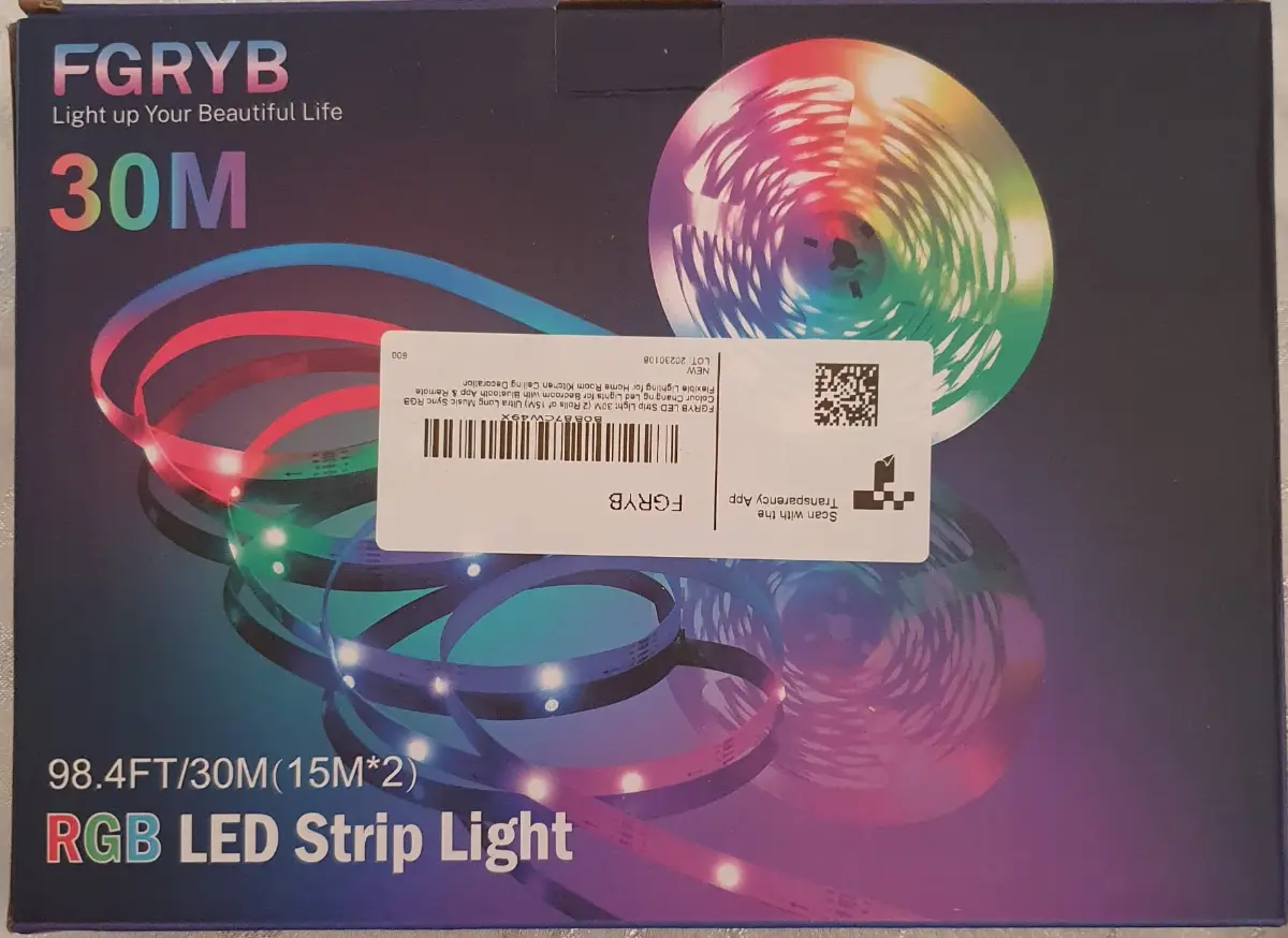 LED strip x2 FGRYB 30m RGB SMD 5050 LED Strip Light App/Remote Control Music Sync Indoor
