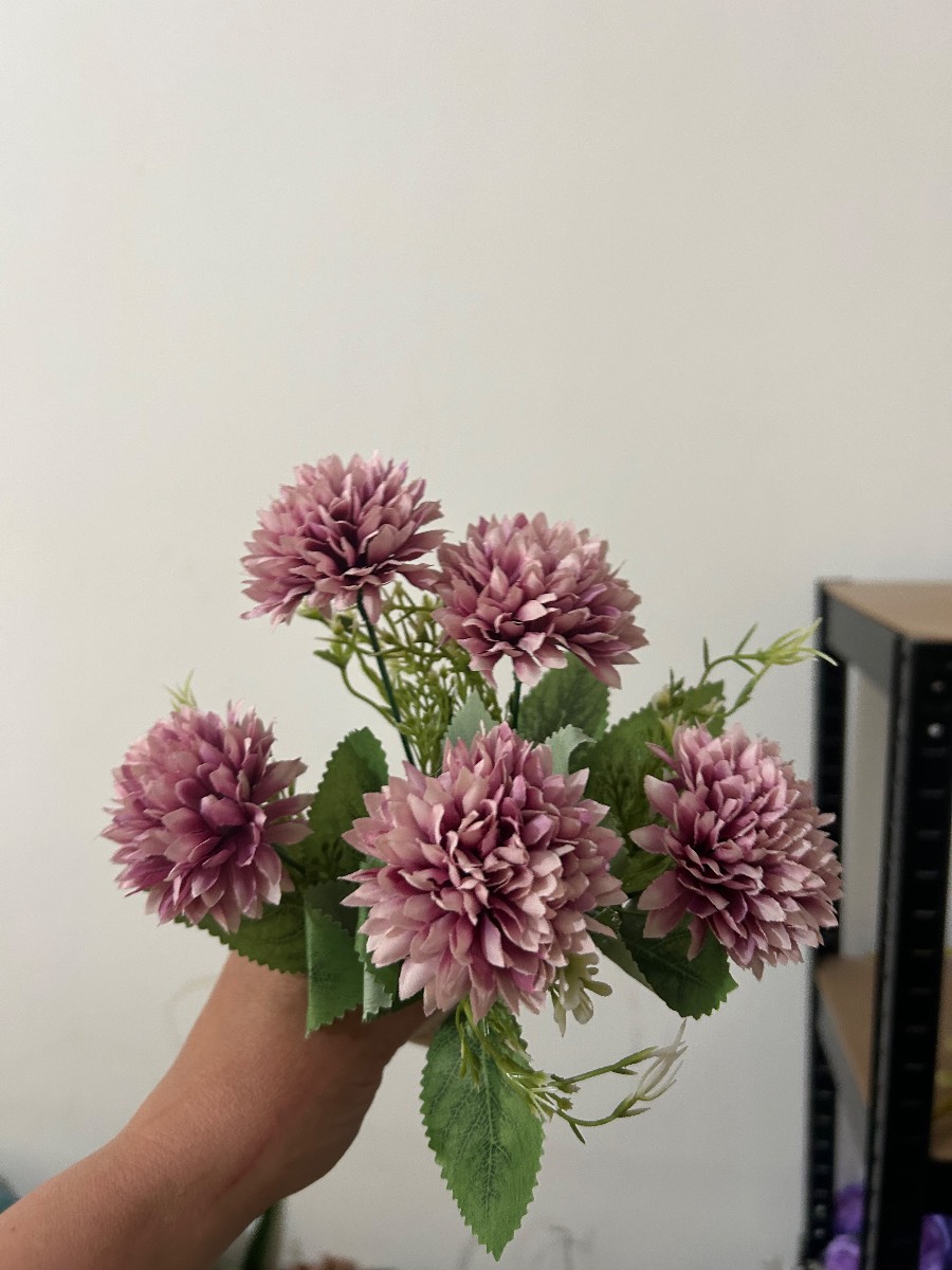 Puple lilac pom pom flower bunch