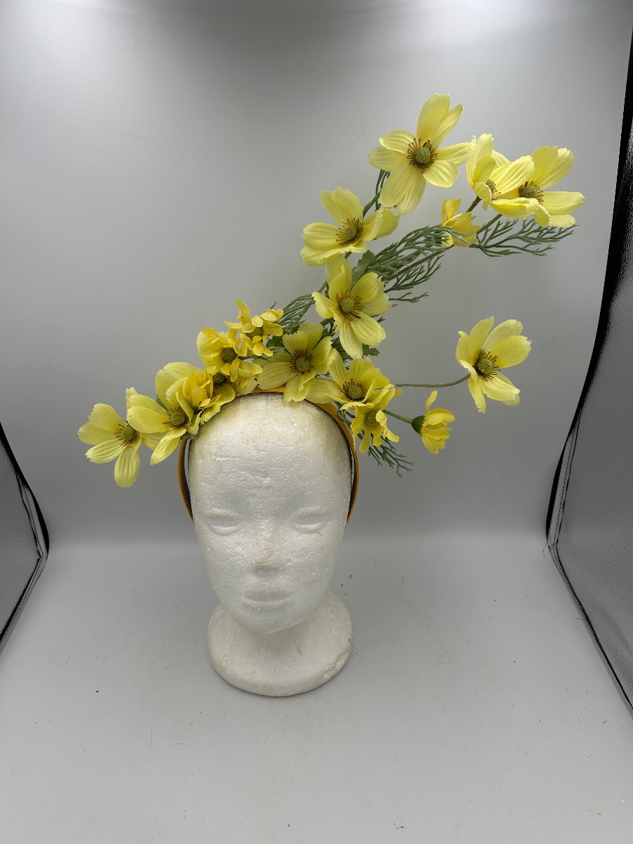 Statement Ascot style Fascinator yellow