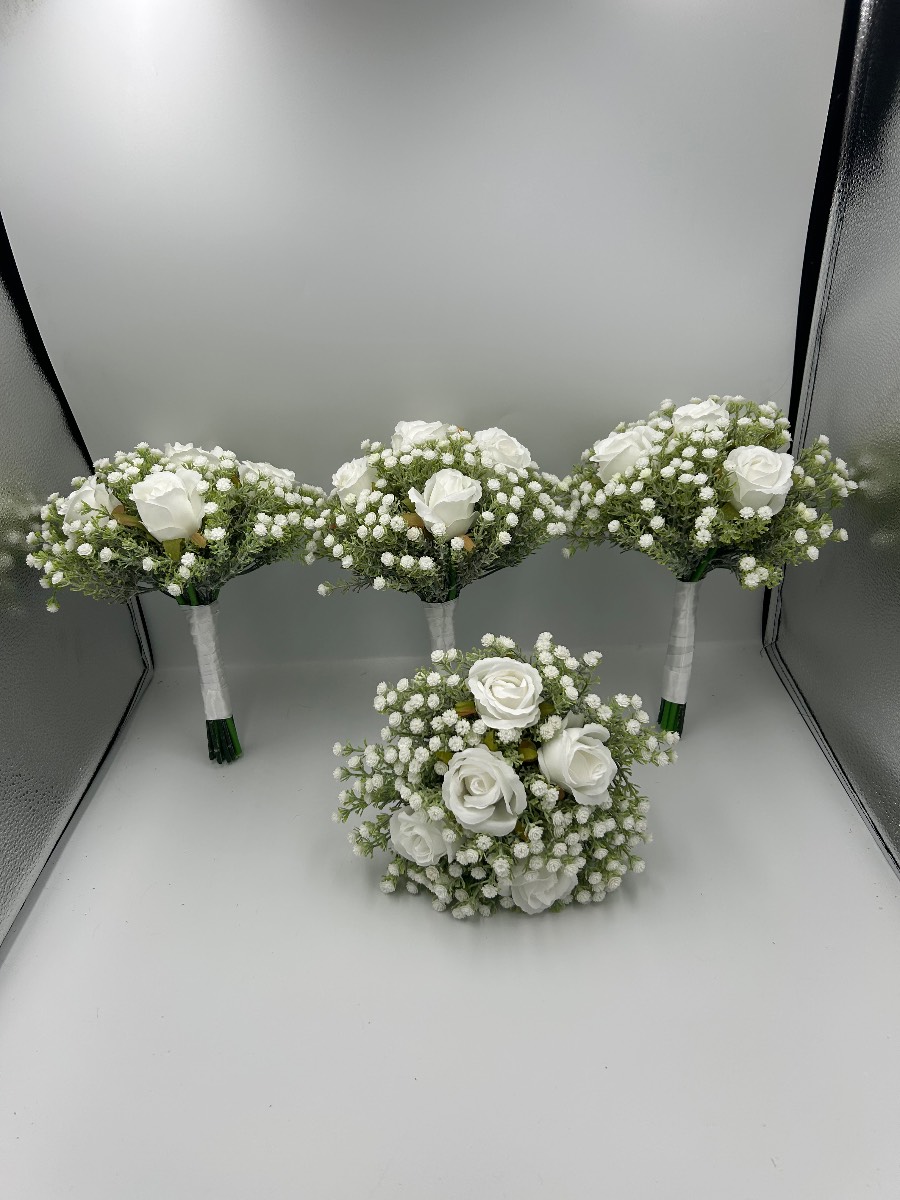 Four gyp bouquets bridesmaids