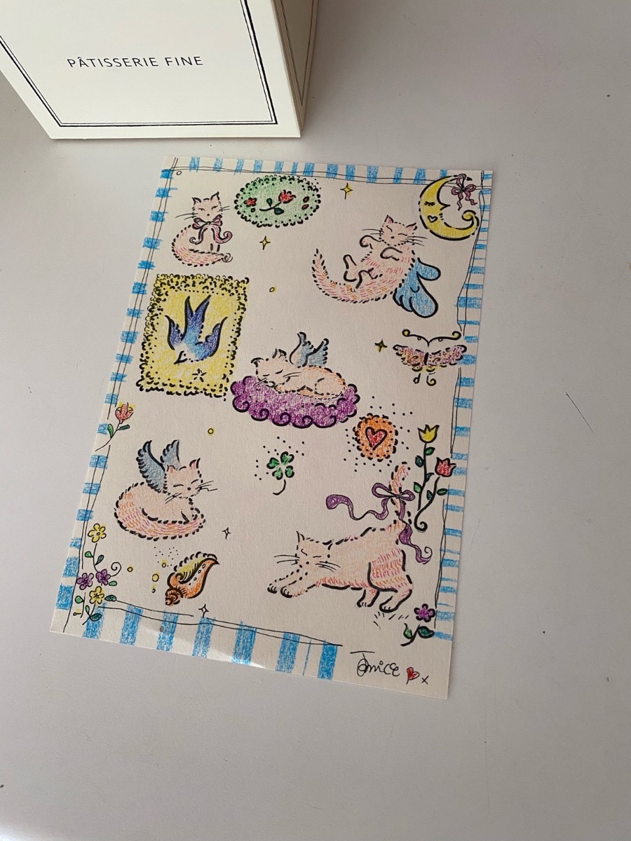 Original art illustration magic cats