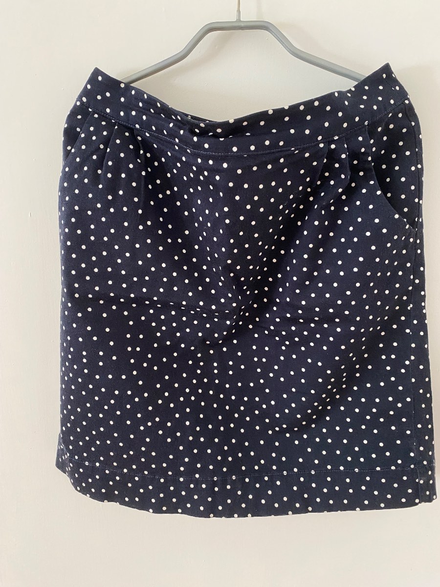 Oliver Bonas polka dots navy blue skirt