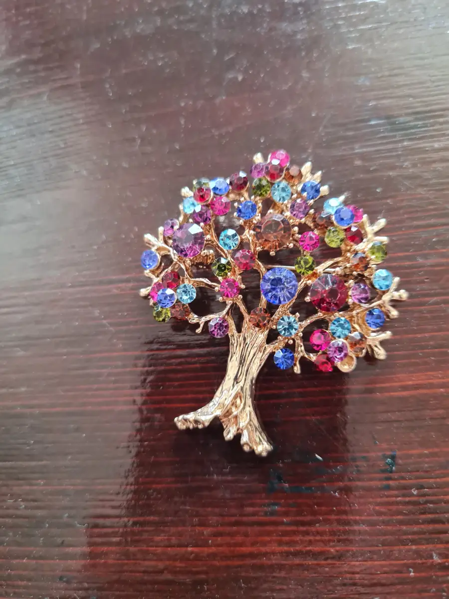 2 in 1 tree for life gold tone brooch or pendant