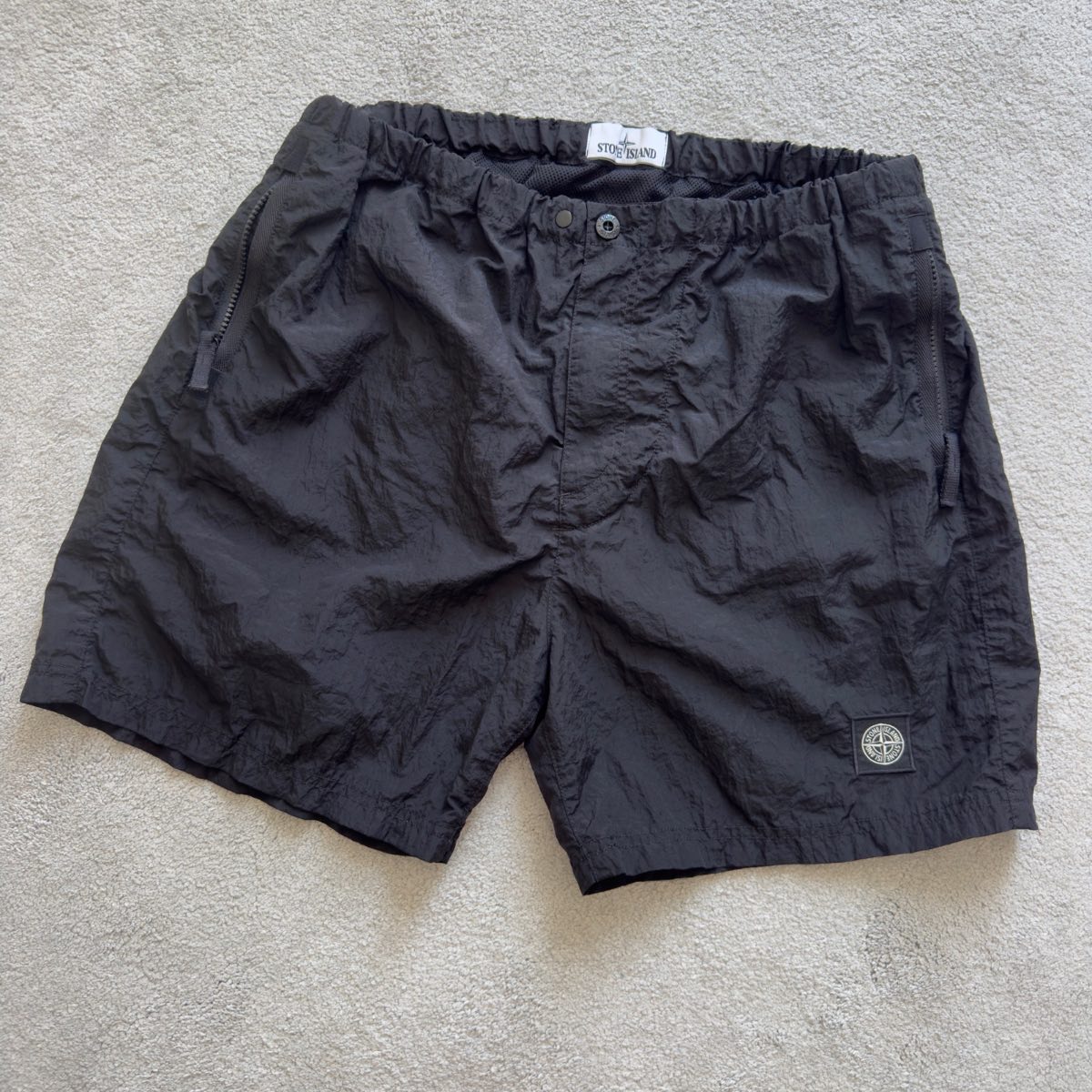 Stone island nylon metal crinkle swim shorts XL black immaculate Art No. 7915B0243! 🔥