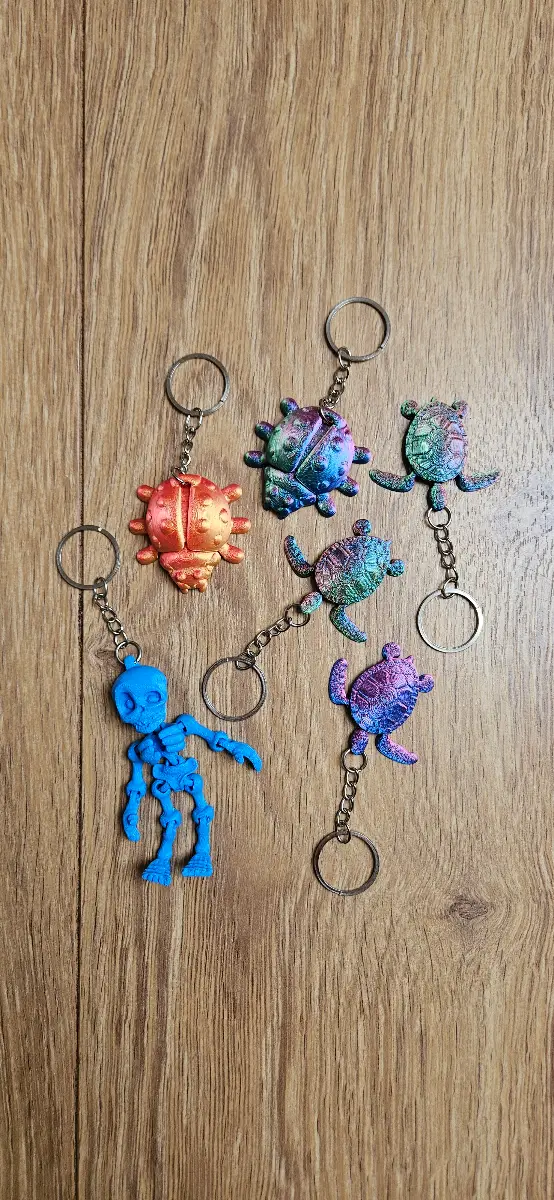 6 x 3D Printed Keyrings Bundle
