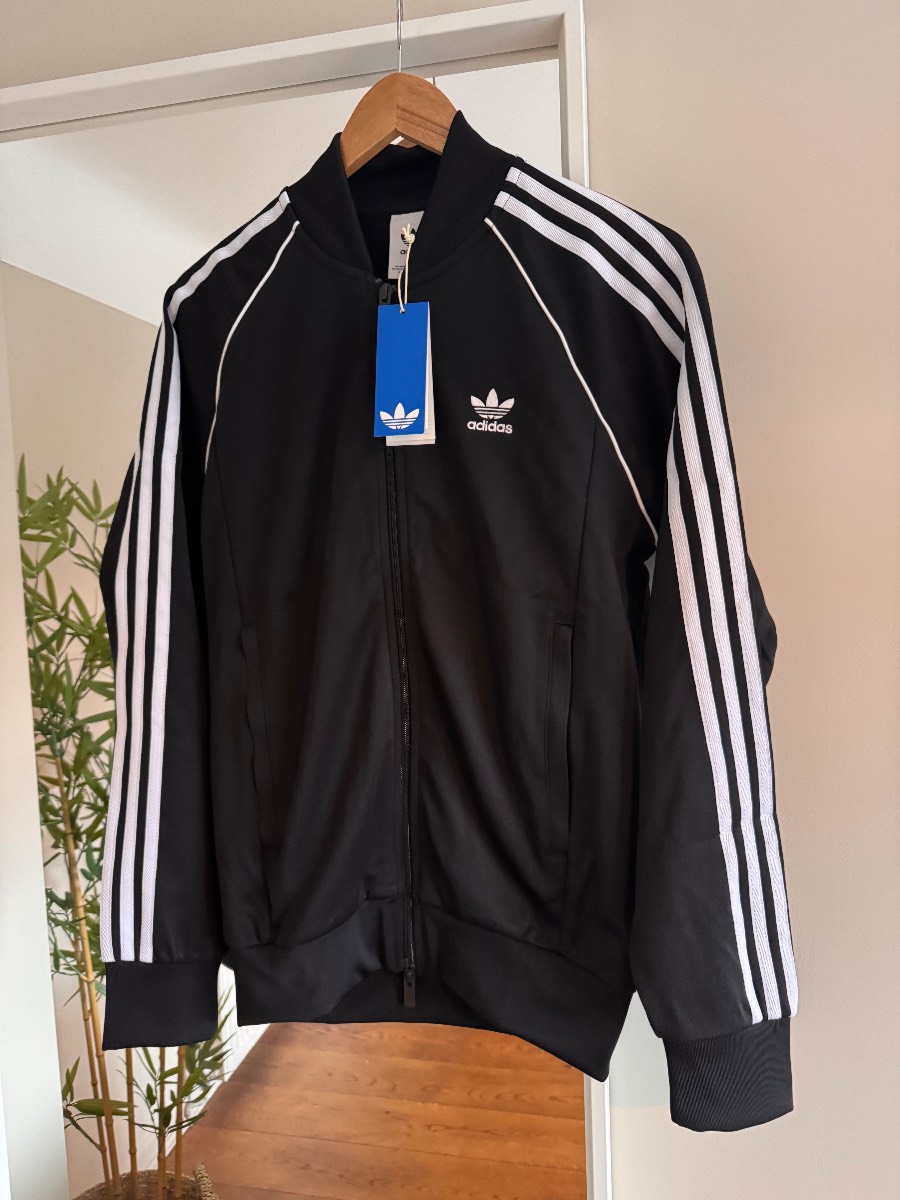 Small Adidas black track sweater top