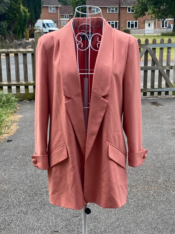 Papaya Smart Dusky Pink Open Front Blazer Jacket – Size 12