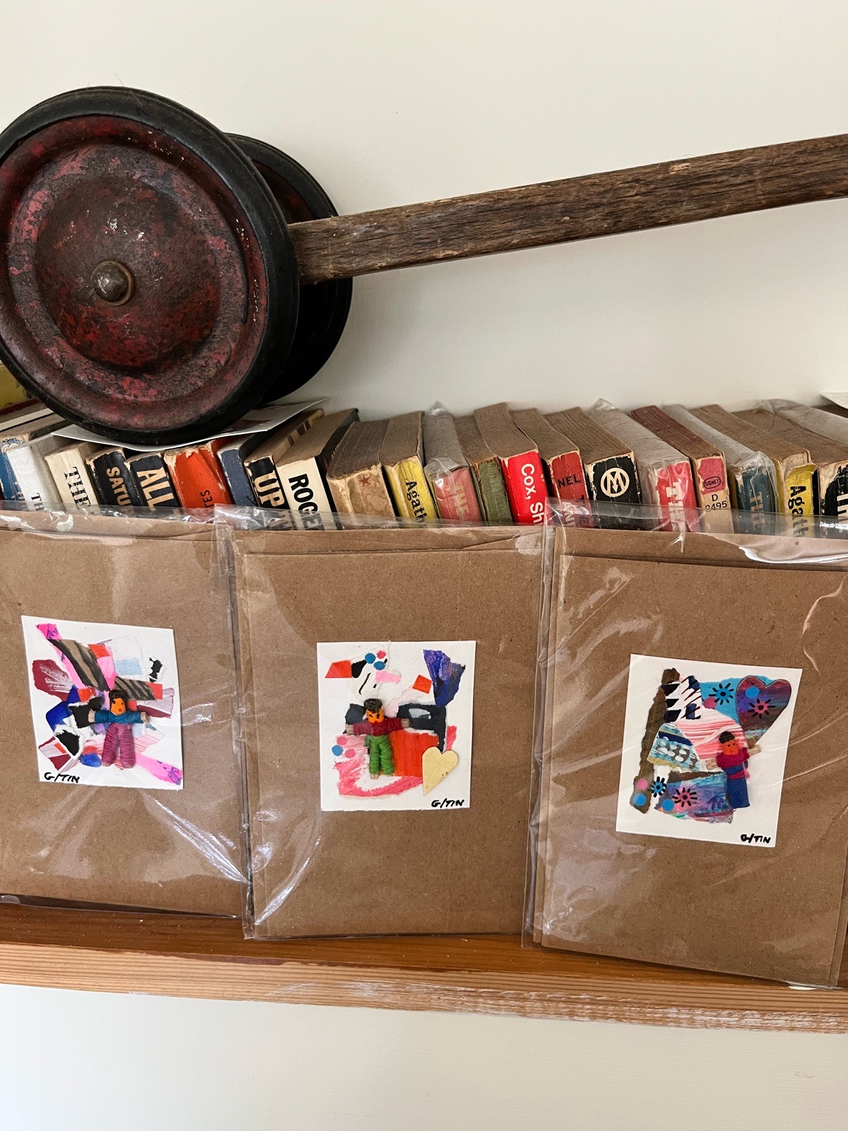 Handmade Recycled Cards + Envelopes x 3