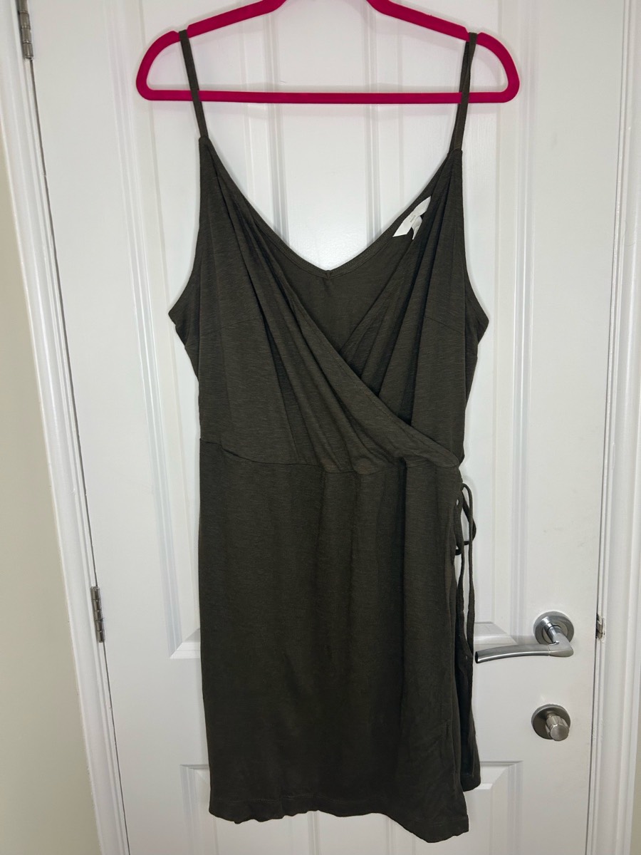 H&M khaki wrap playsuit size XL