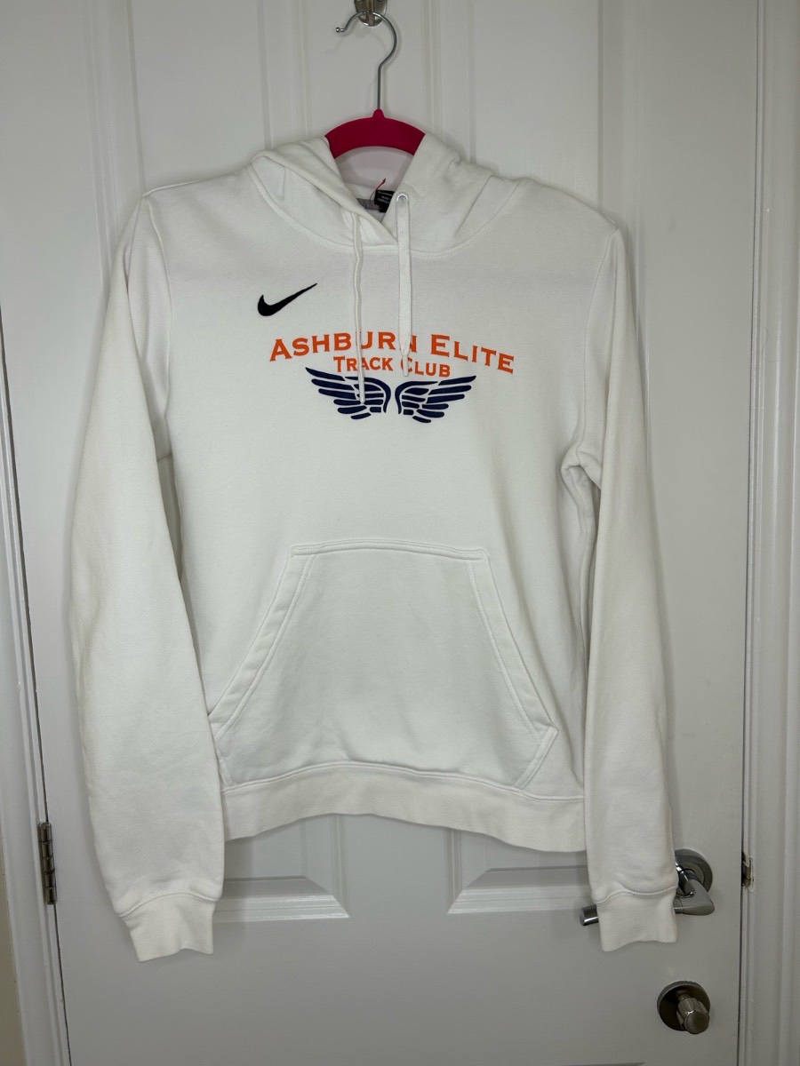Nike white hoodie ashburn elite track club size small