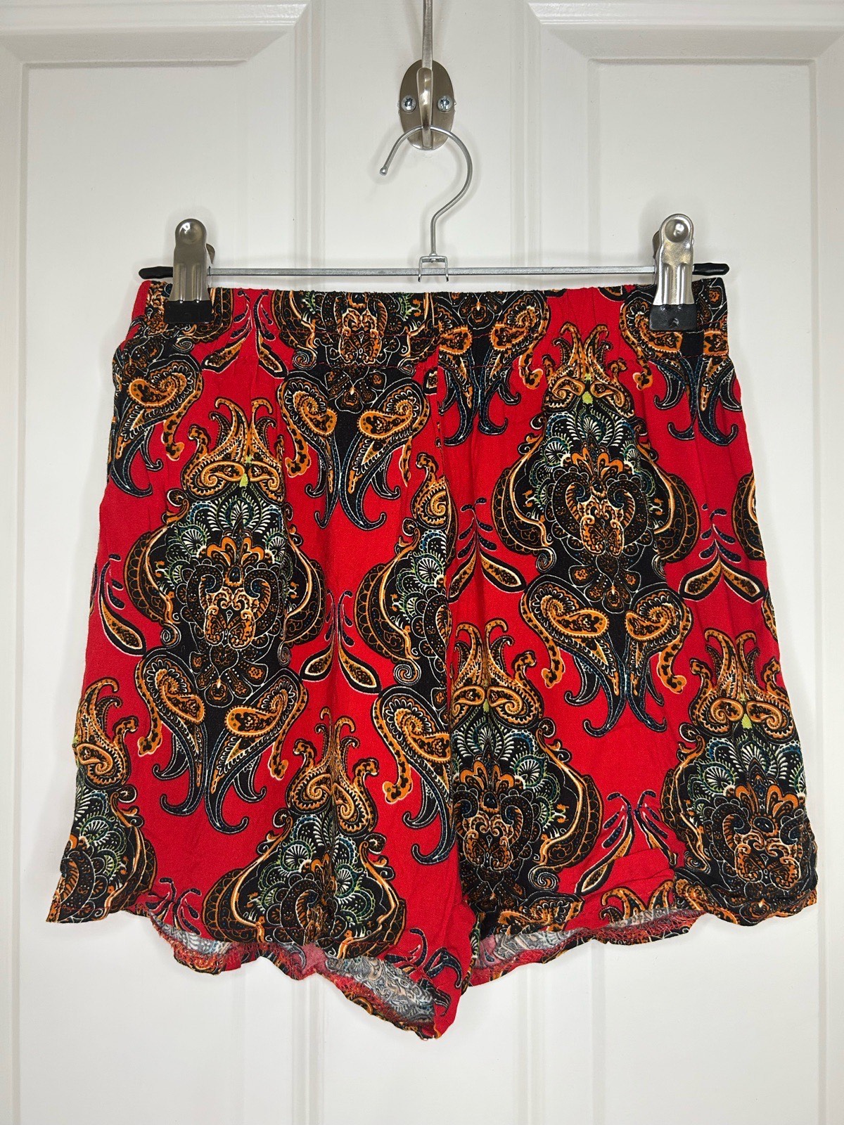 Zaful red paisley shorts size S