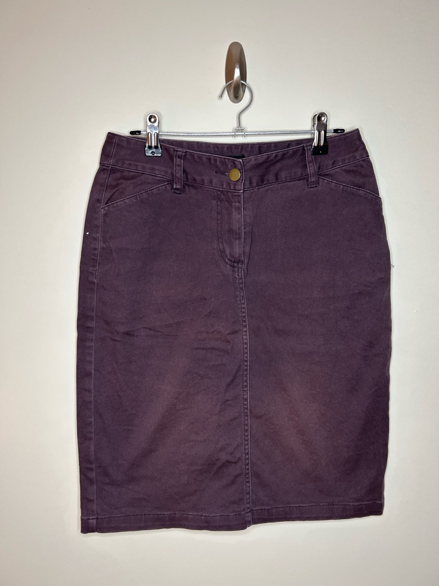 Laura Ashley 98% cotton plum purple mini skirt size 8