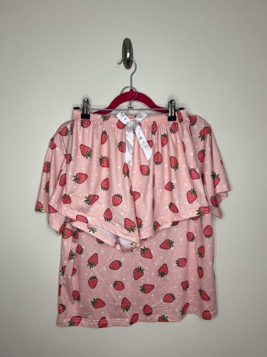 Shein strawberry print pj set shorts