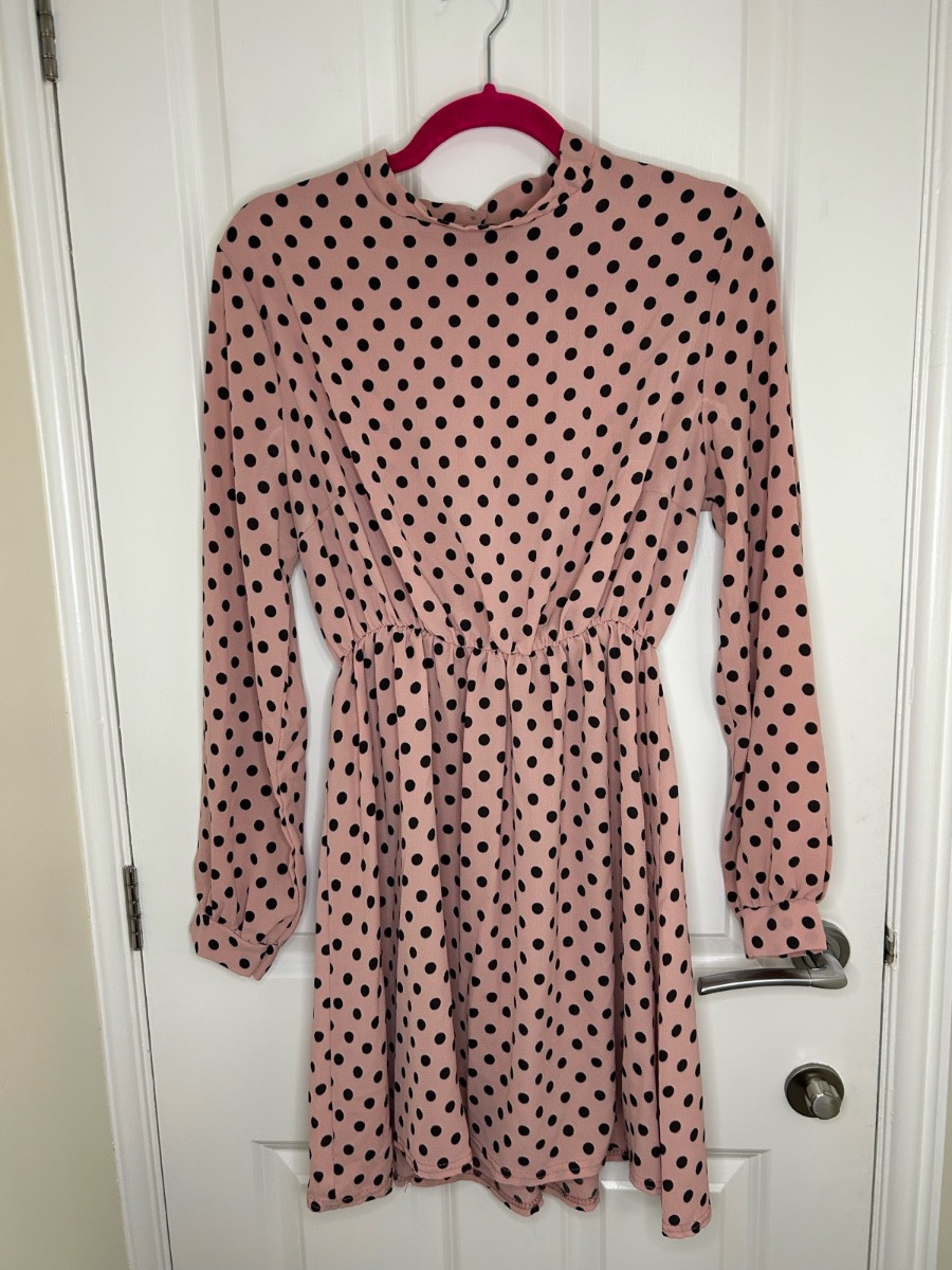 Boohoo polka dot mini skater dress size 14