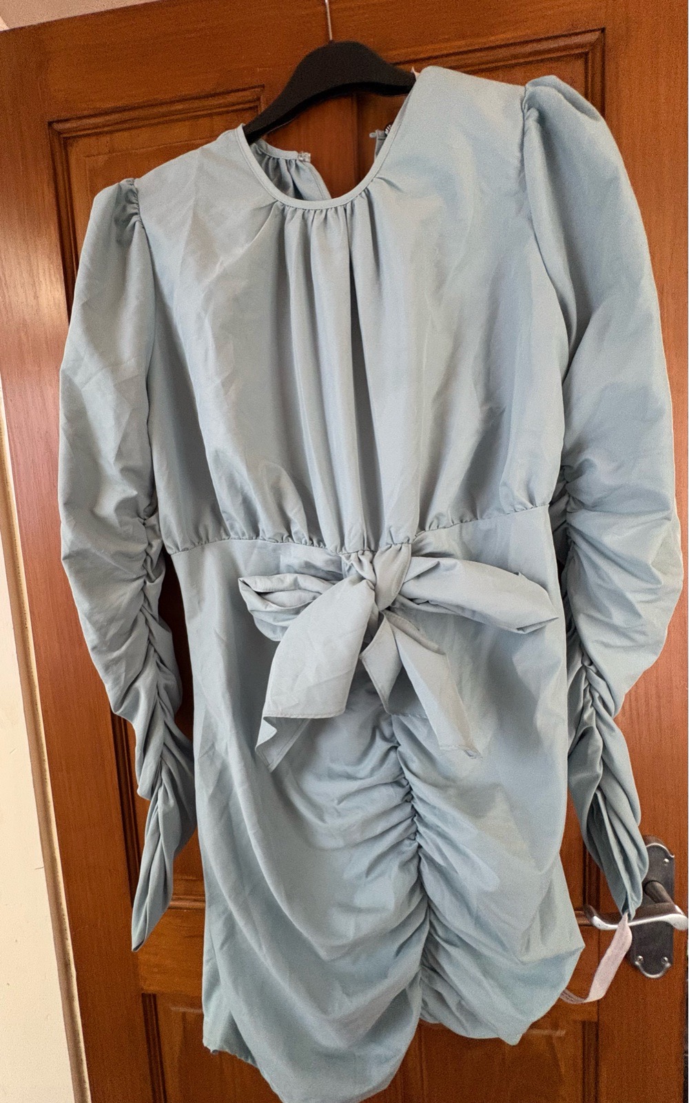 Missguided size 18 ruched dress light blue