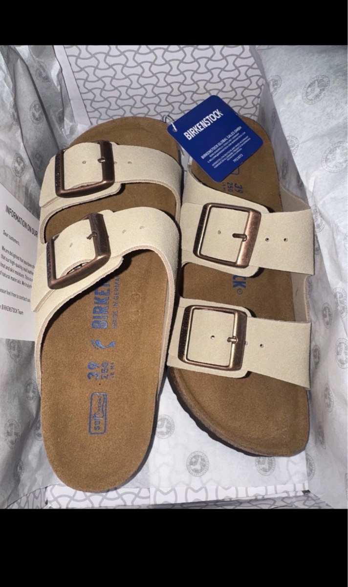 Birkenstock Arizona Soft Footbed Taupe Suede Sandals EU 39 US 8 Regular
