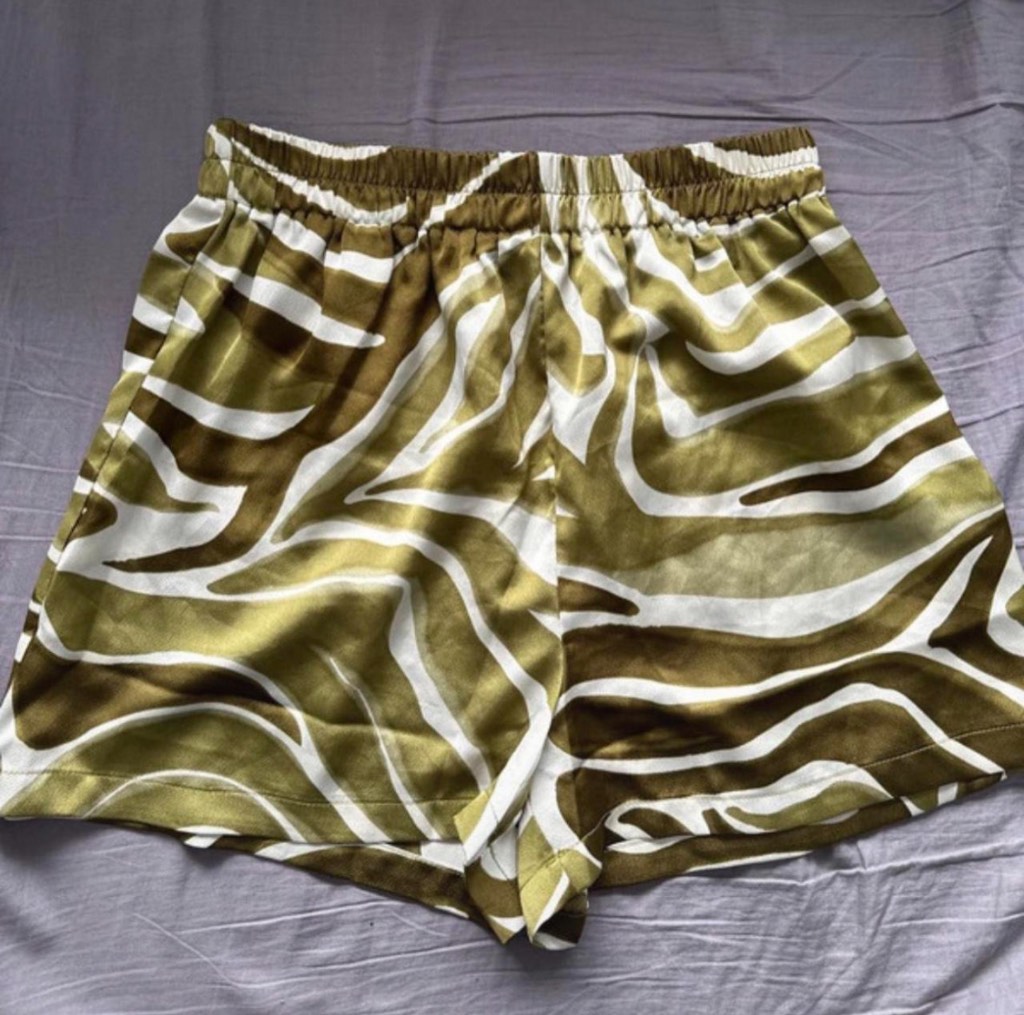 I saw it first highwaisted silk shorts