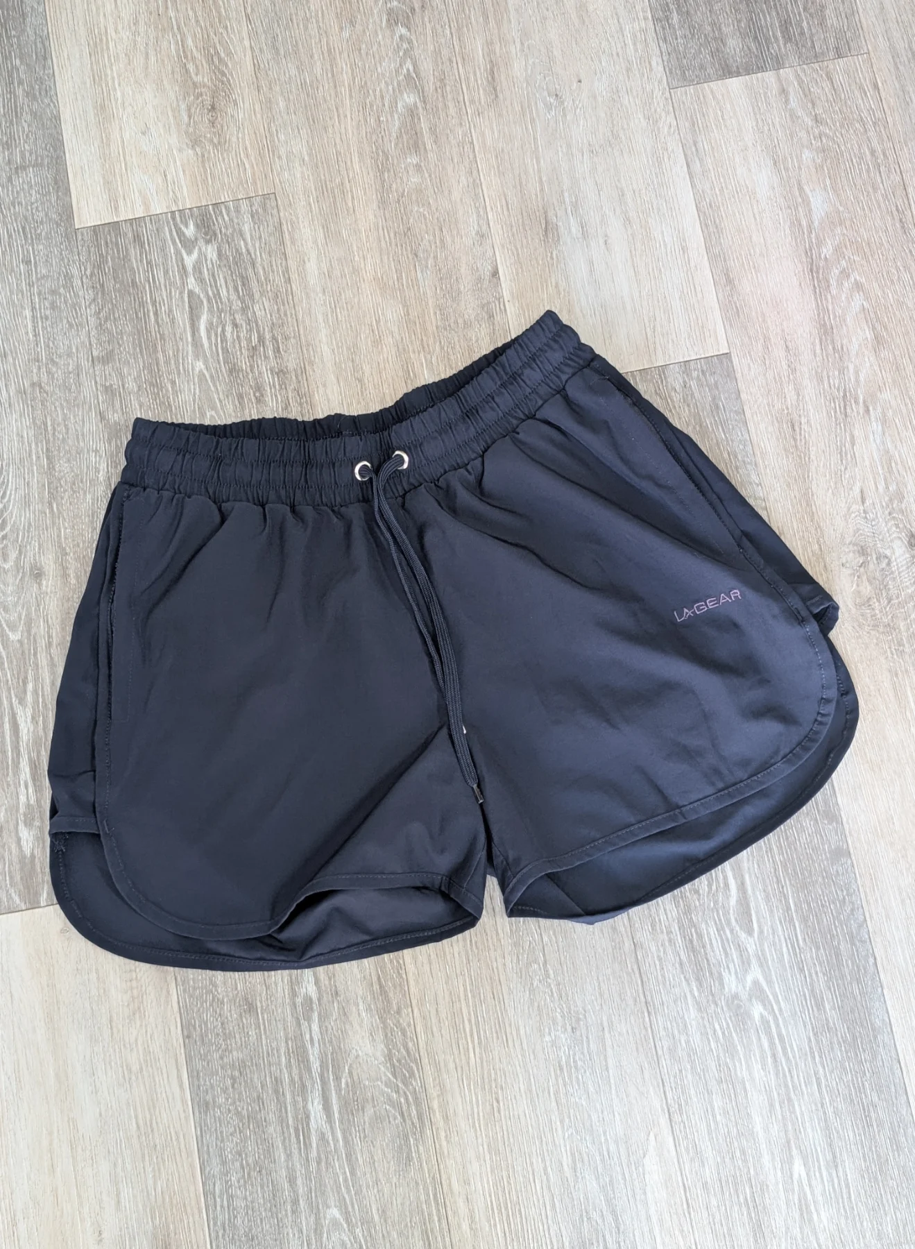 LA Gear Navy Blue Running Gym Shorts with Zip Pocket UK 10 / EU 38