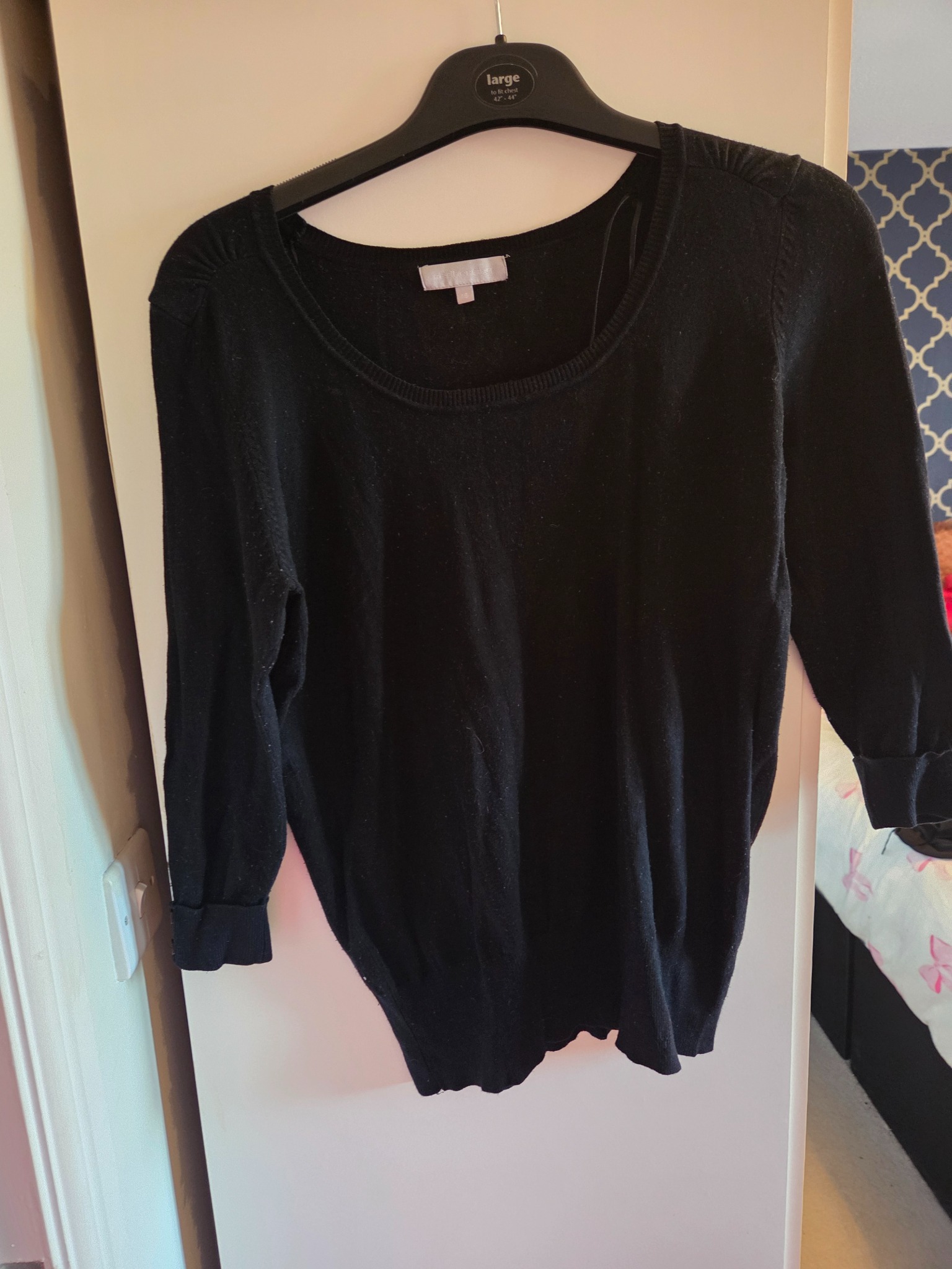 Redherring Black Lightweight Knit Top – Size 16 🖤