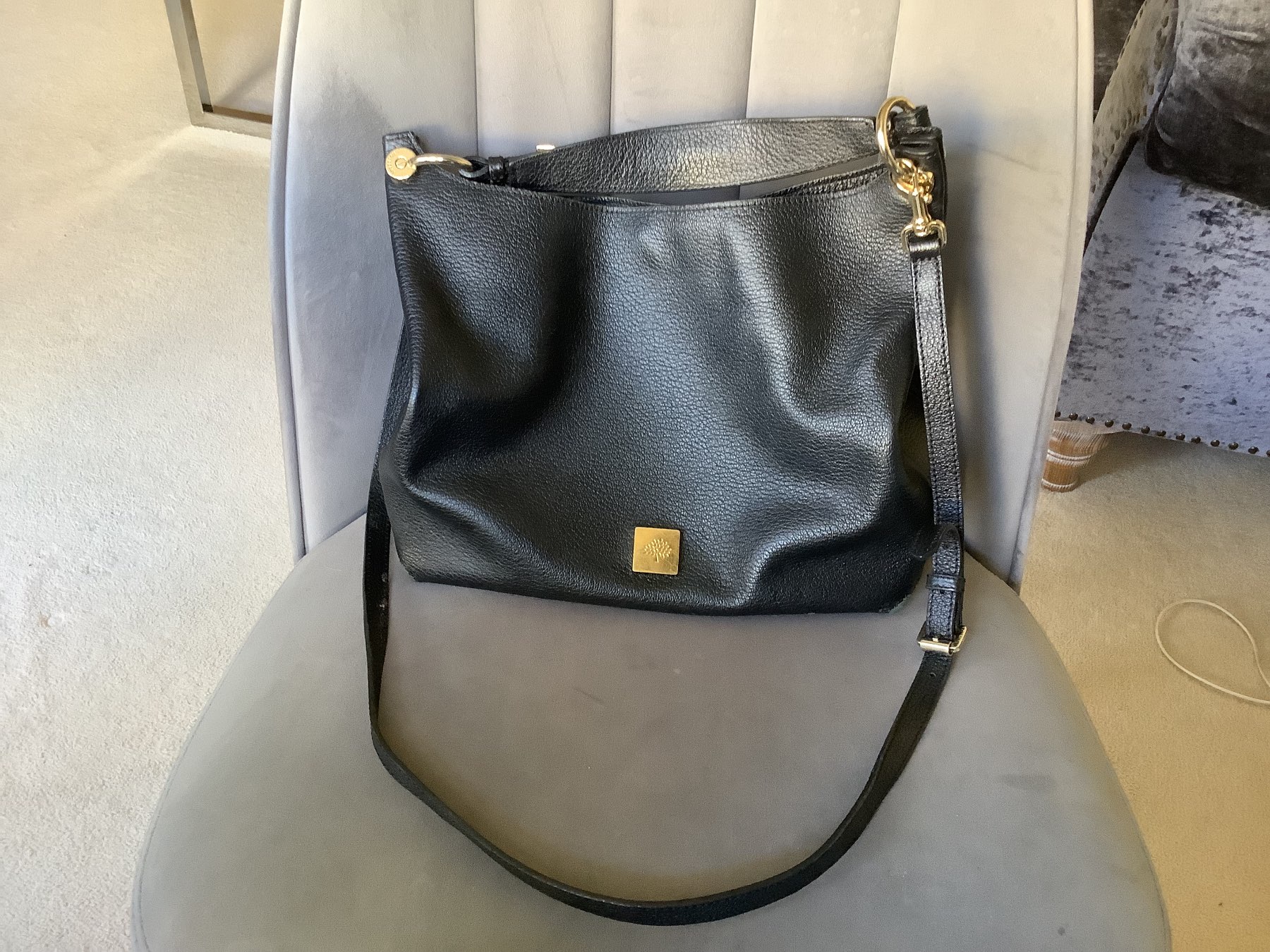 Authentic Mulberry small Freya hobo bag black leather