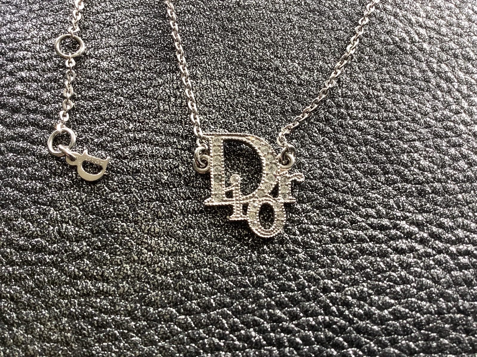 Authentic vintage (y2k) Christian Dior oblique rhinestone logo bracelet- silver tone