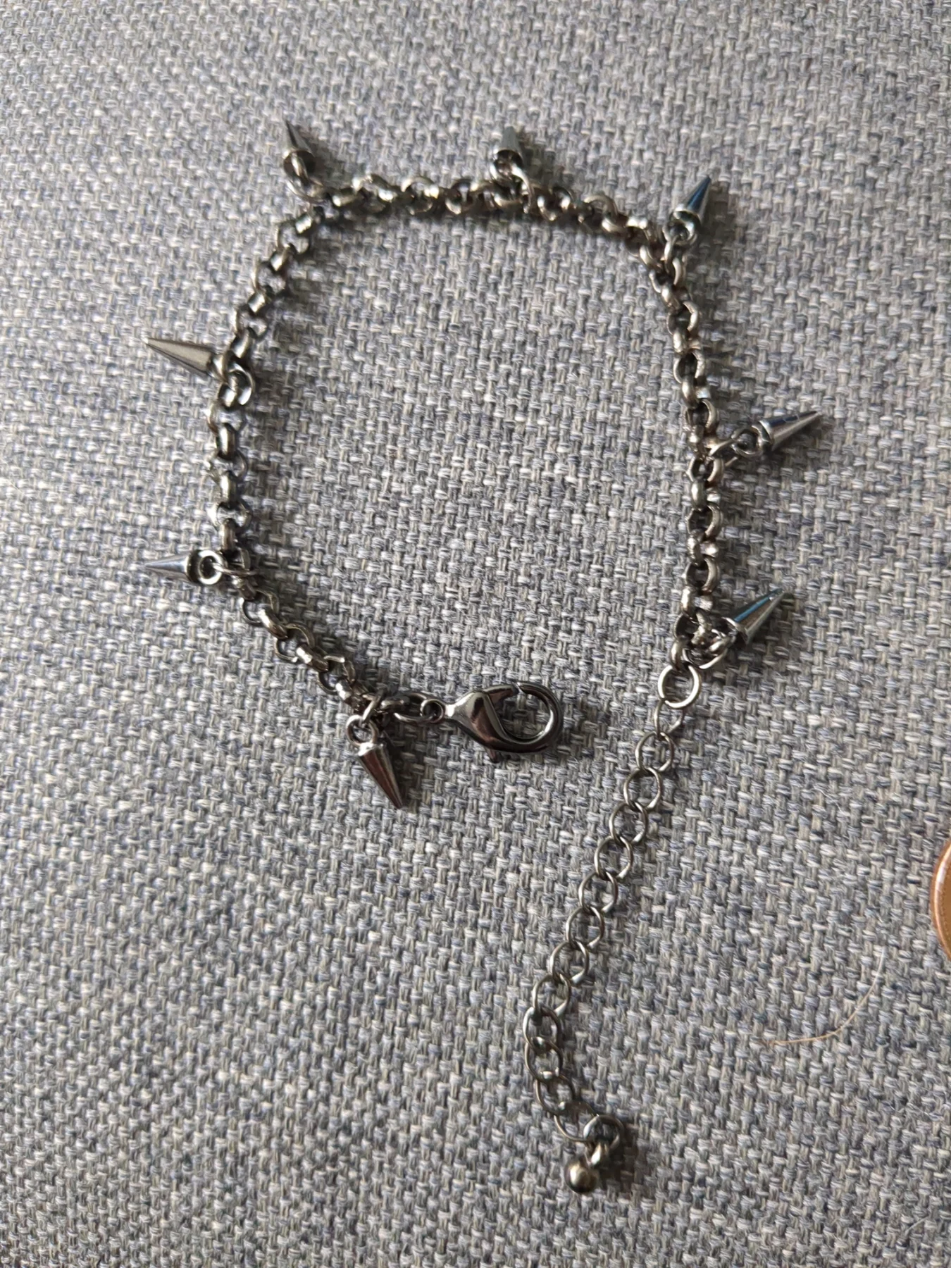 Black stud bracelet. Alternative. Adjustable length.