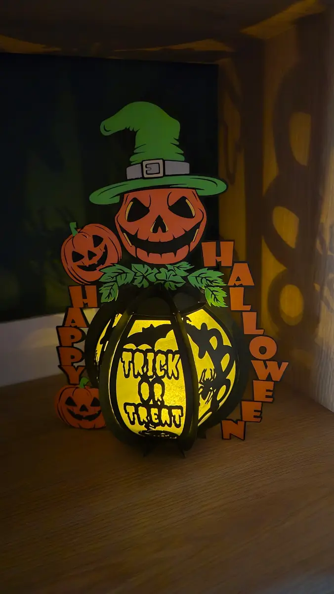 Make your own happy halloween pumpkin lantern kit! Decoration! Light! Craft! Activity!