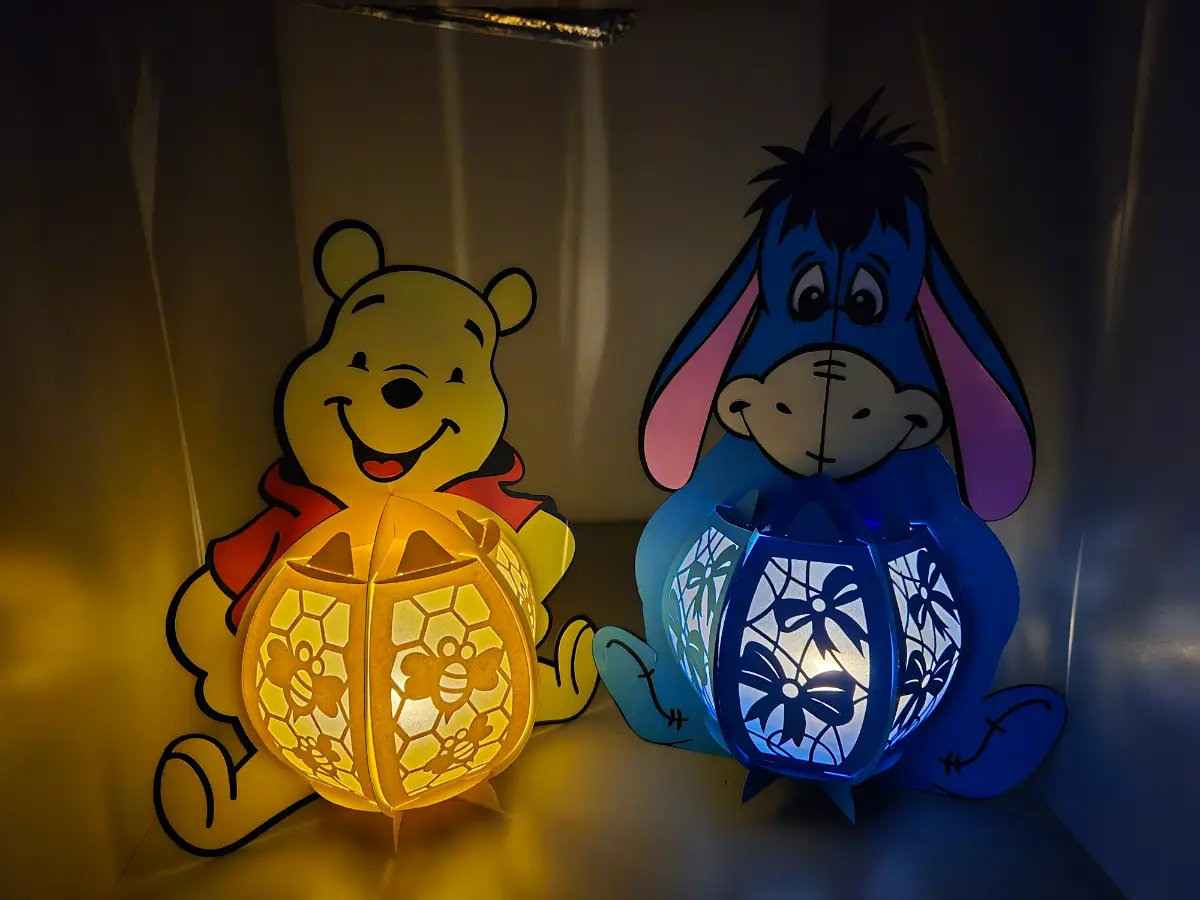Make your own pooh bear and eeyore lantern kits! Decoration! Light! Craft! Activity!