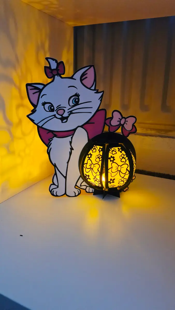 Make your own Marie lantern kit! Aristocats! Decoration! Light! Craft! Activity!