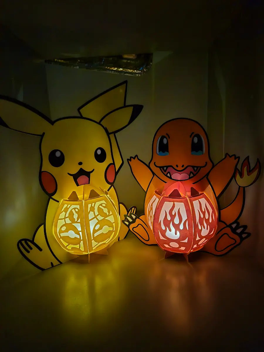 Make your own pikachu and charmander lantern kits! Decoration! Light! Craft! Activity!