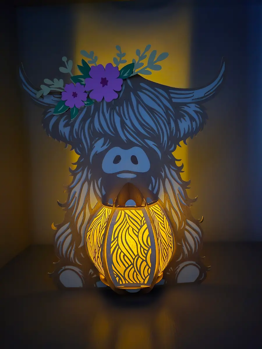 Make your own Highland cow lantern kit! Decoration! Light! Craft! Activity!
