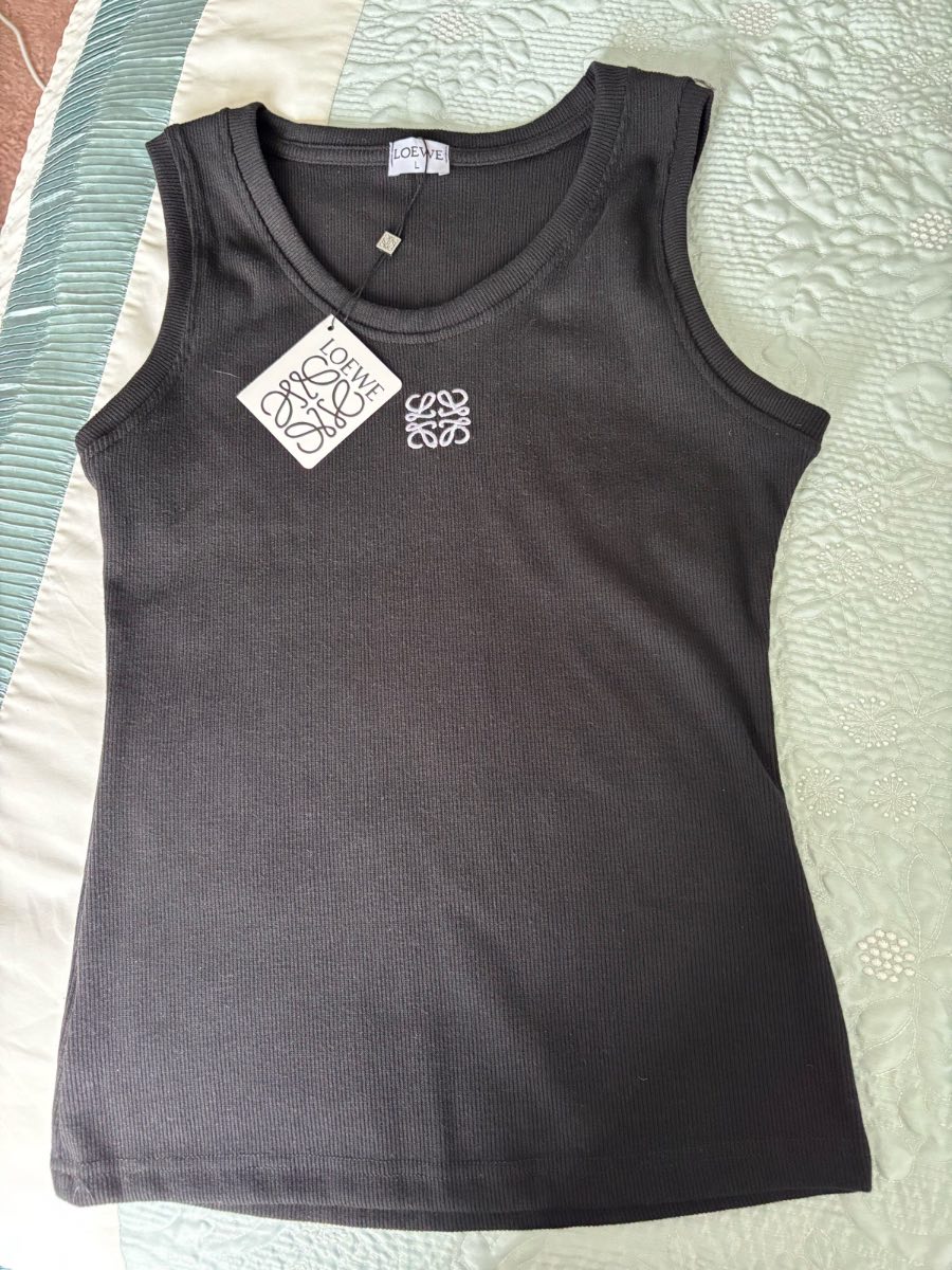 Loewe Women’s Ribbed Anagram Tank Top/vest top. Black – New with Tags