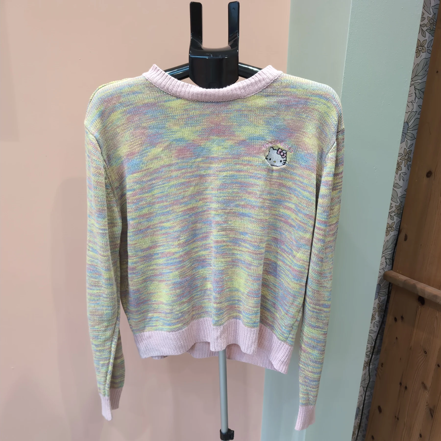 Skinny Dip Hello Kitty Pastel Knitted Retro Style Long Sleeved Jumper - Y2K, 00s, 90s - UK size 14