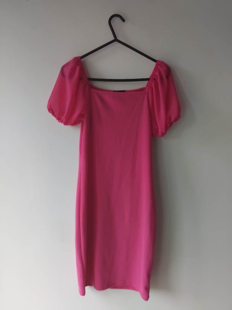 Women's bright fuchsia pink bodycon mini dress size small