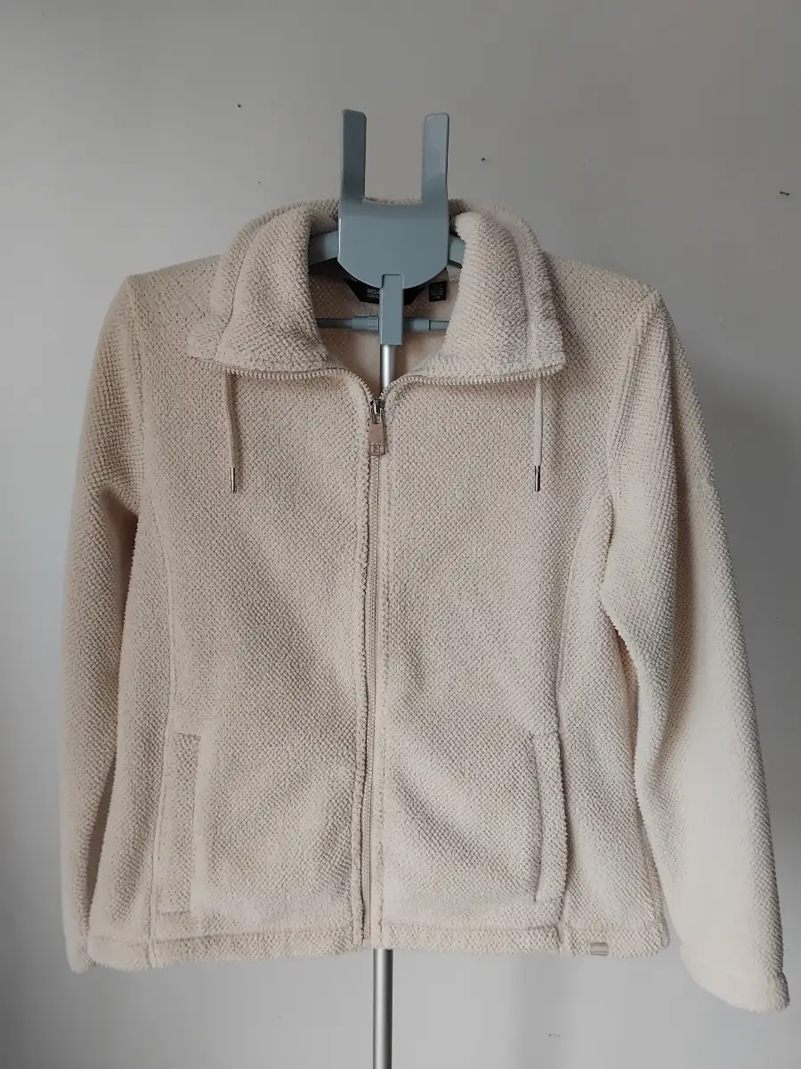 Woman's Cream Textured Fleece Jacket | UK 14 |